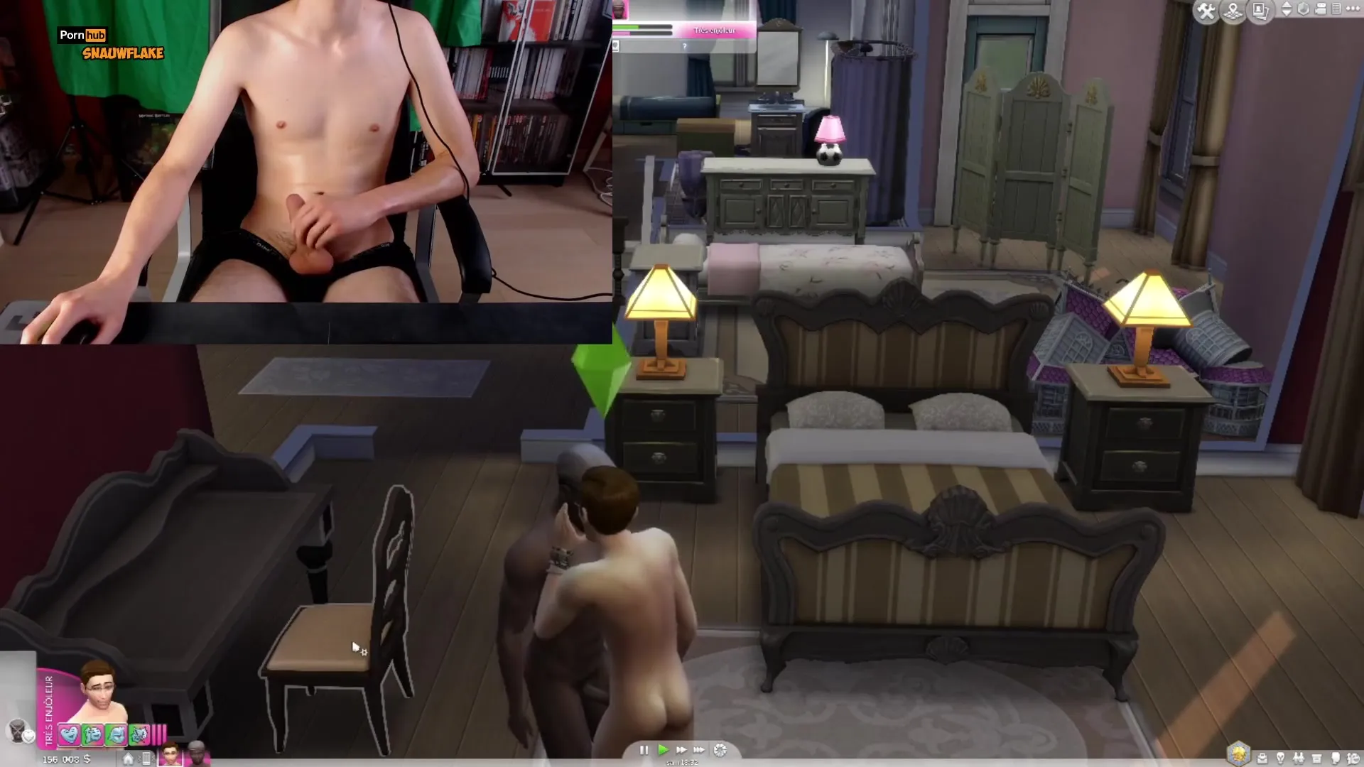 Sims four - Lupin (Omar Sy) is attempting to Rob me but Finishes Boinking  me all around